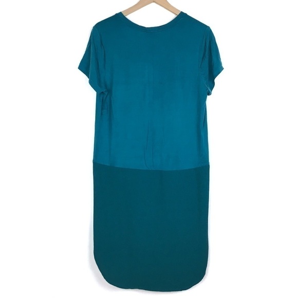 DOLAN Anthropologie Loren Shift Dress Turquoise Minimalist Lagenlook Medium NWT - Picture 6 of 16